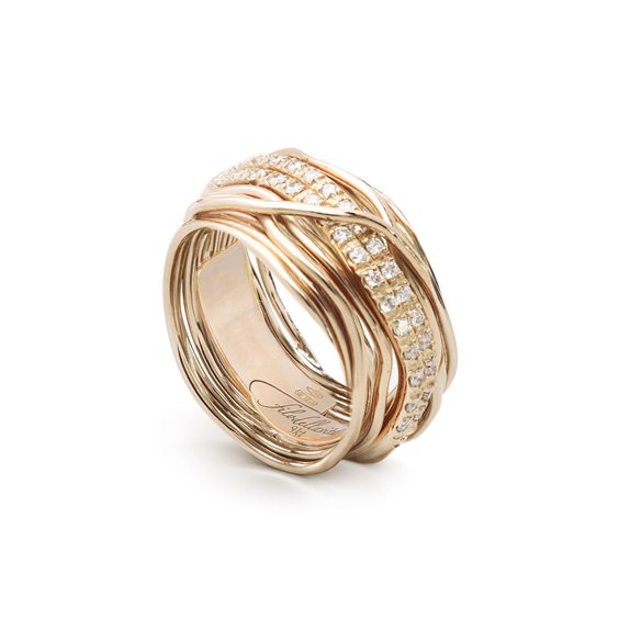 Anello Rubinia Donna Classic Collection Filo Della Vita in Oro giallo Diamante 0.18 Ct AN13GBT-16 - AN13GBT-16